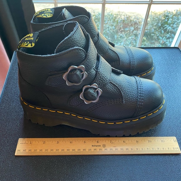 Dr. Martens Devon Flwr black milled Napa US 10 women’s boot - Picture 4 of 12